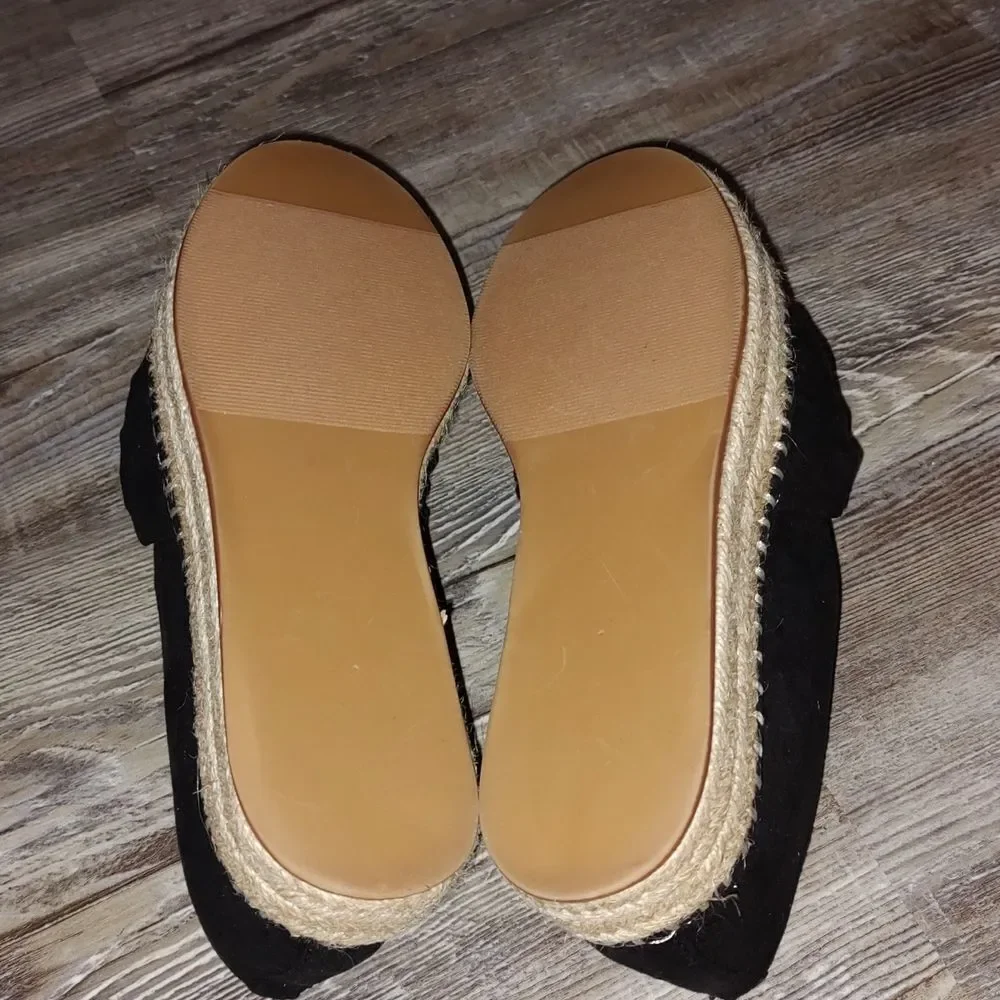 Kaari Blue™ Kiki  Black Knotted Espadrille Flats  Sz 6.5